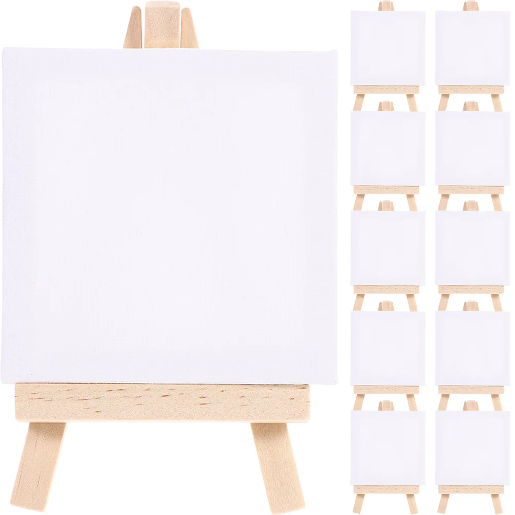 Wood Mini Easel The Artist Oil Painting White Canvas Painting Cloth Furniture Furnishing For Painting Canvas Art Supplies