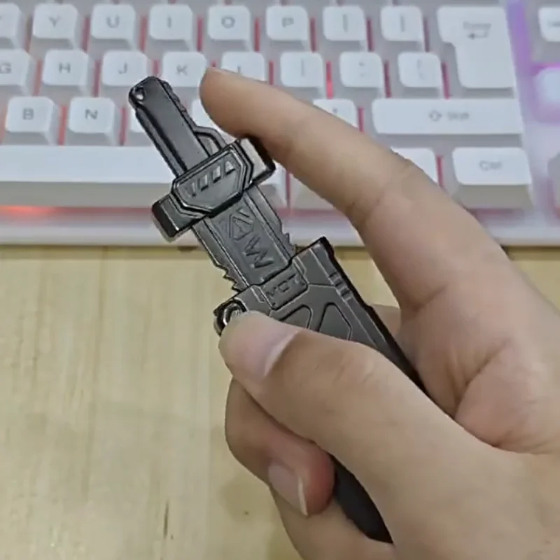 EDC Splitting Sword Fidget Sword Sheath Magnetic Ejection Pushing Card Decompression Metal Push Slider Anxiety Stress Relief Toy