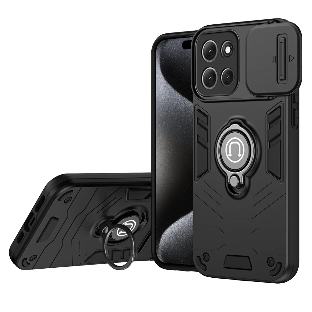 Enhanced Armor  Case with Magnetic Holder and Lens Protector Cover