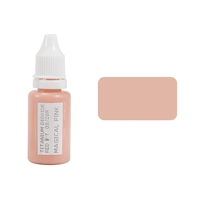 15ml Tattoo Ink Set Permanent Makeup Eyebrow Lips Eye Line Tattoo Color Microblading Pigment for Body Beauty Tattoo Art Supplies Magical Pink