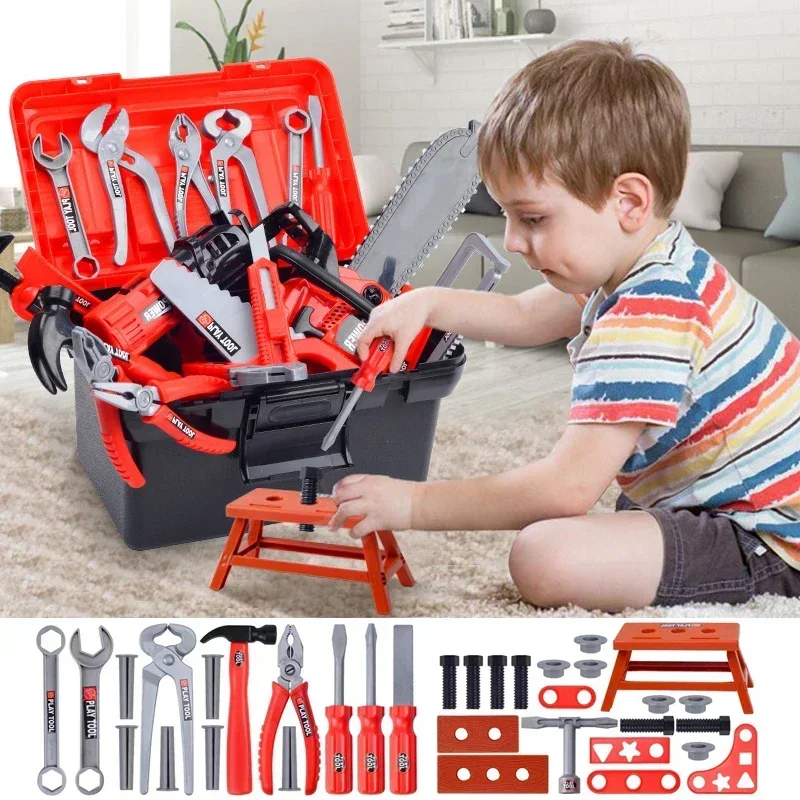Pretend Tools Kit Kids Play Repair Tool Set Plastic Construction Toys Screwdrivers 38PCS