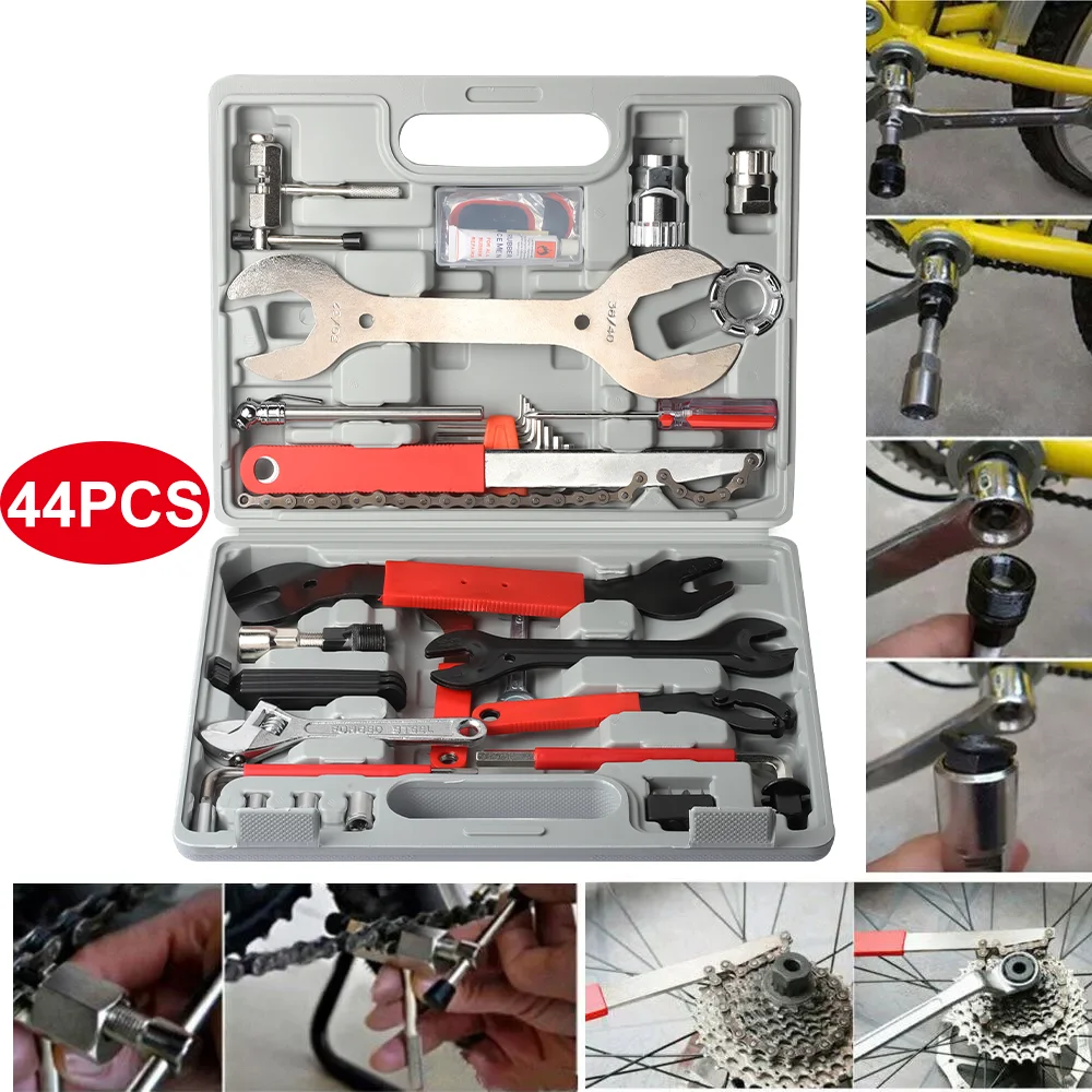 Fahrrad-Reparatur-Werkzeugsätze, 44-in-1-Werkzeugkasten, professionelles Wartungs-Service-Werkzeugset, Fahrrad-Werkzeuge, MTB, Rennrad-Reparaturwerkzeuge – Detail 3