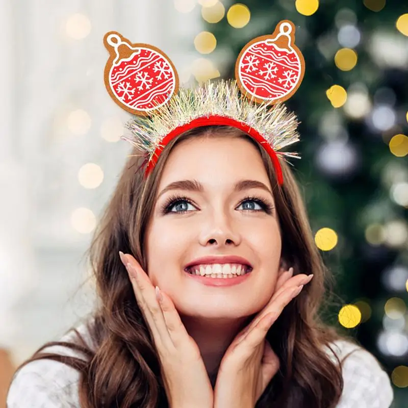Party Favors Headbands Sequin Christmas Santa Headband For Party Christmas Hair Hoops For Family Reunion Company