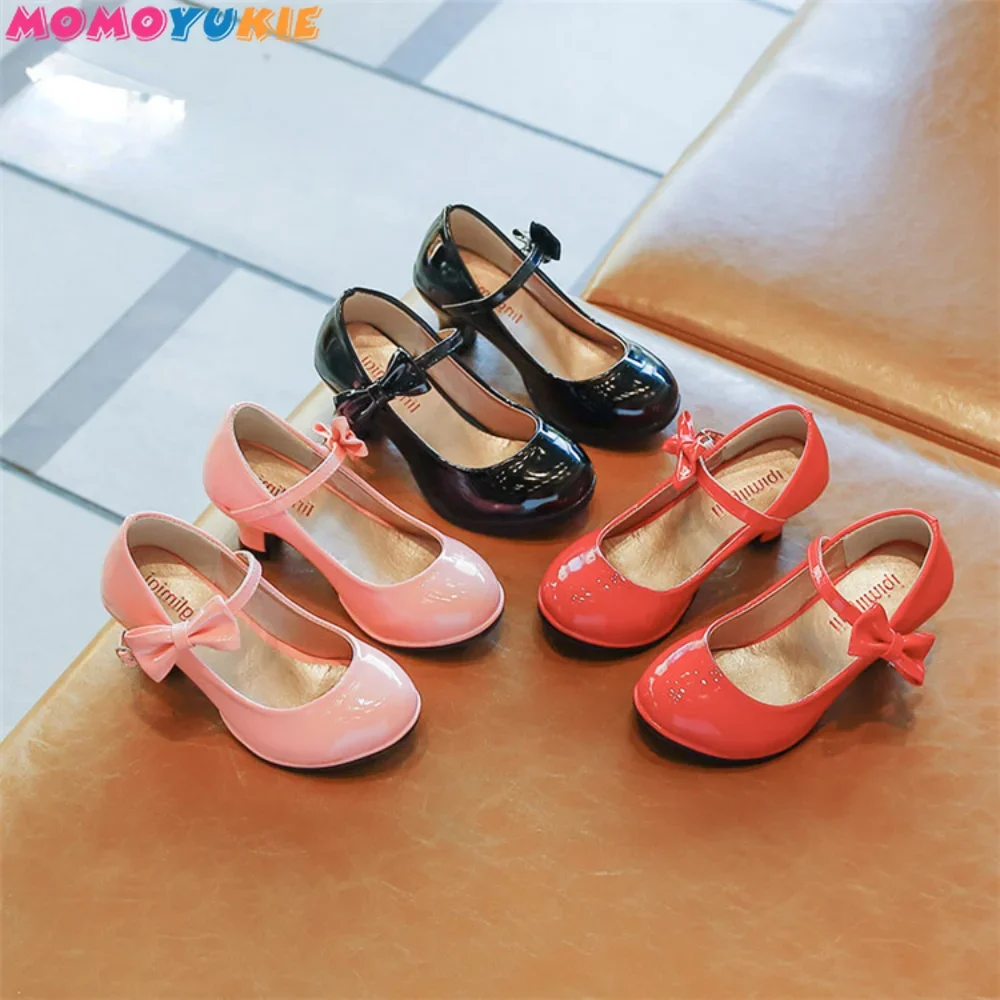 Children's Leather Shoes 2023 Spring and Autumn New Flower Princess Shoes for Girls Soft Bottom