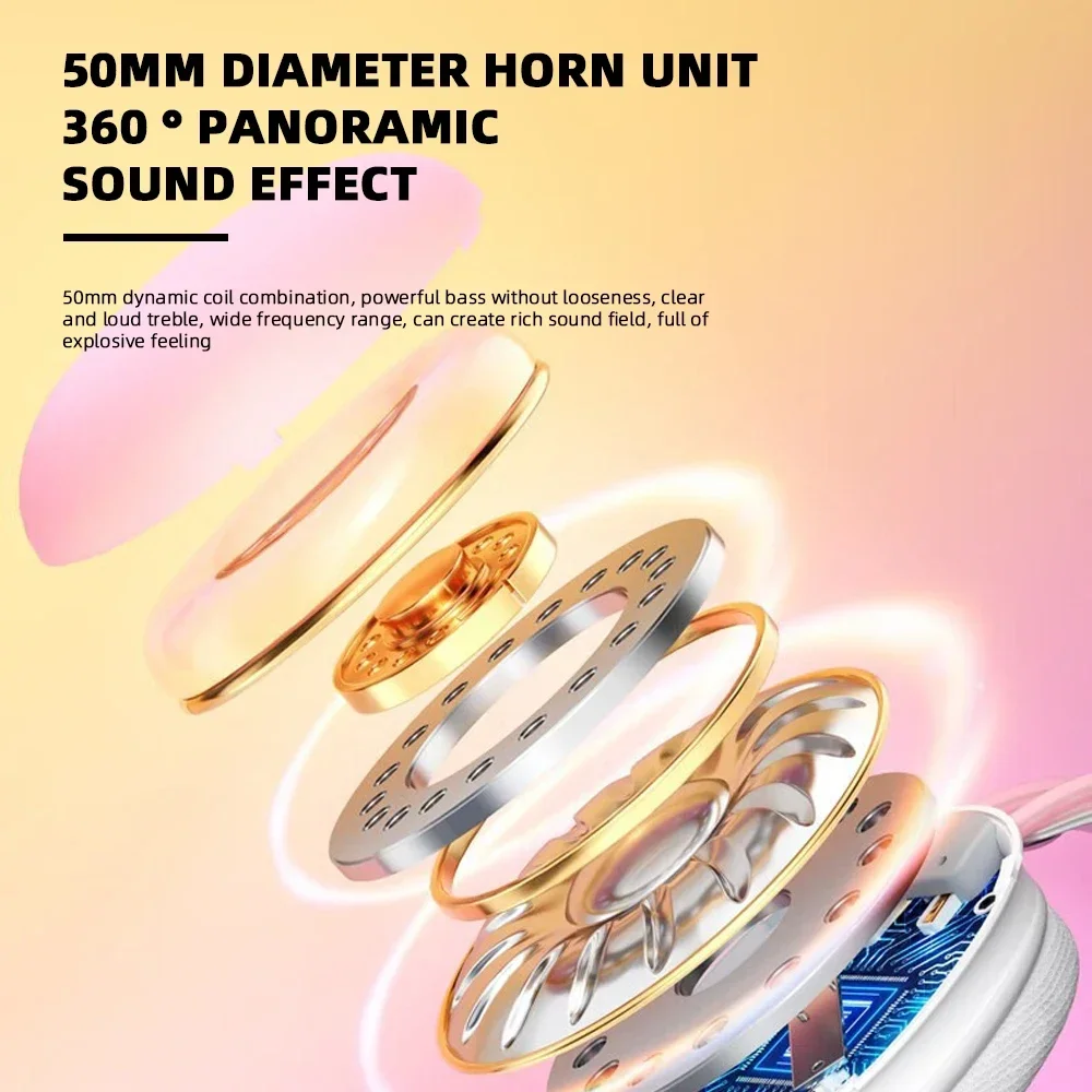 aula S505 Esports Gaming Headphones Rgb Cool Light Effect Usb Wired Headset Headband Transparent Computer Earphone For_voghion.com