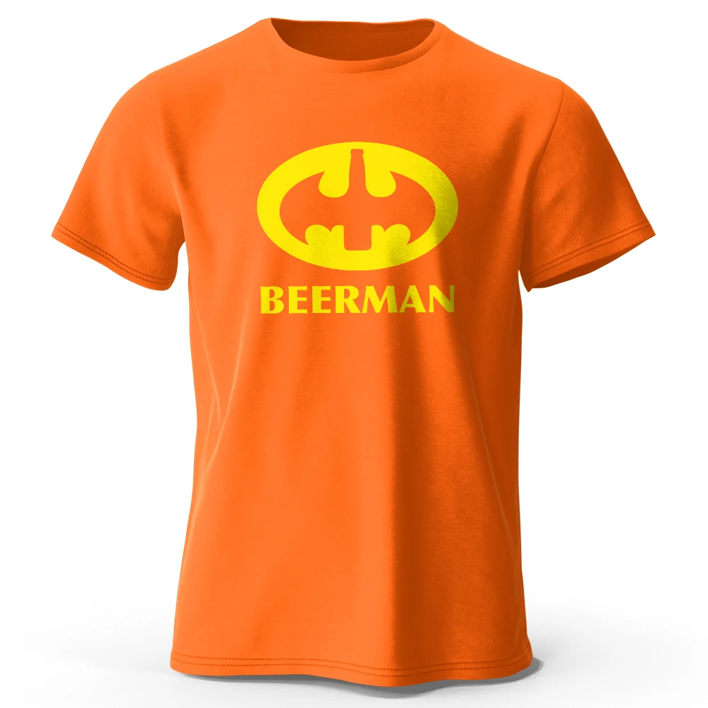 Men's Classic Beer Man Graphic Oversized T-Shirt - 100% Cotton Casual Summer Tee
