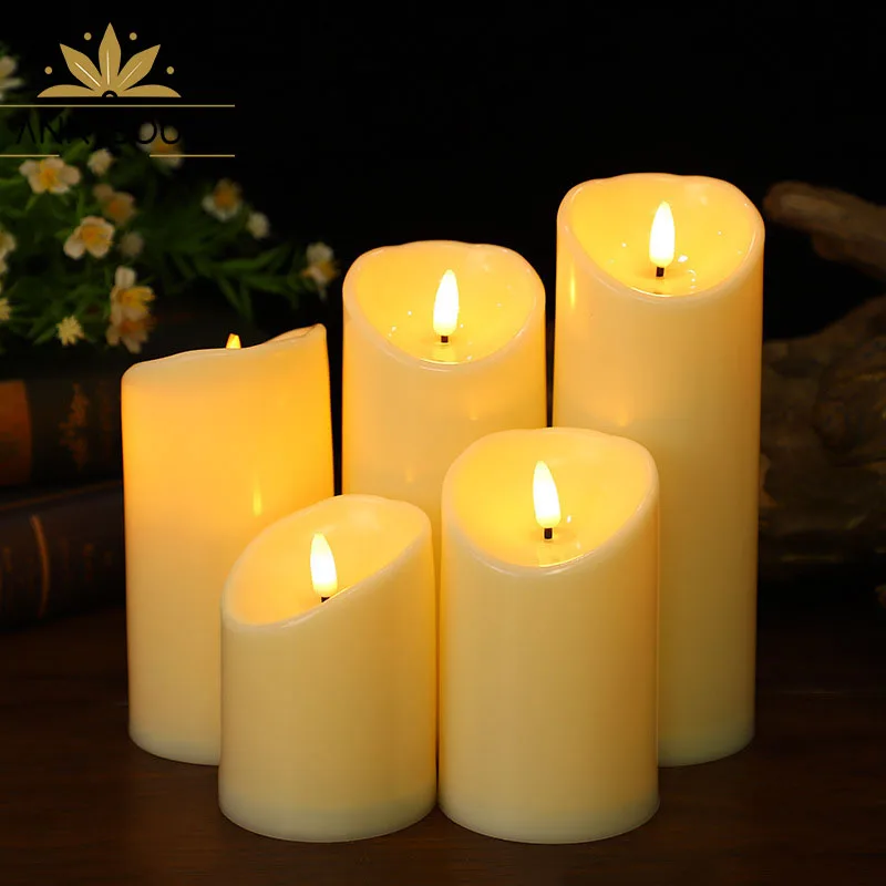 ANNISOUL LED Candle Light Simulation Flame Candle Set Electroplating