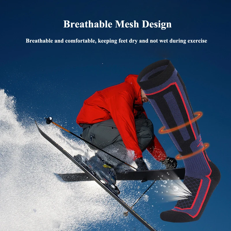 Professional Skiing Socks for Men Boys,Cold Weather for Snowboarding, Snow, Winter, Thermal Knee high Warm Socks, Hunting