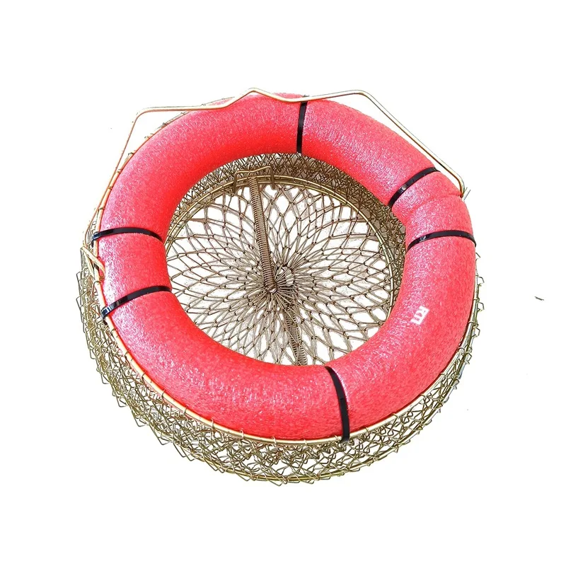 Floating fish guard net folding fish basket net bag stainless steel wire cage, suitable for seawater and freshwater