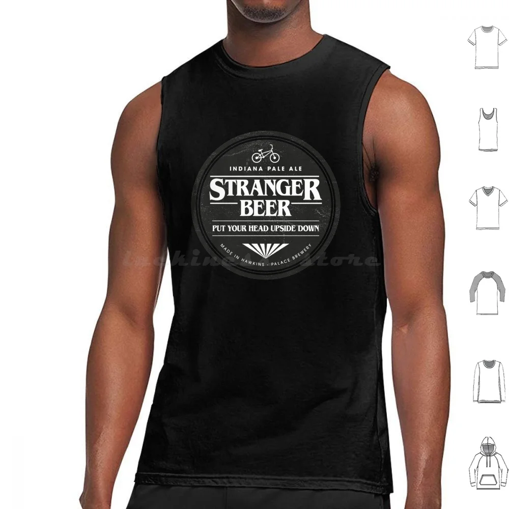thumbnail image 1 of Camisetas sin mangas de Stranger Beer Camiseta sin mangas de Stranger Beer Things Eleven 11 Hawkins Indiana Ipa Label Upside Down, 1 of 5