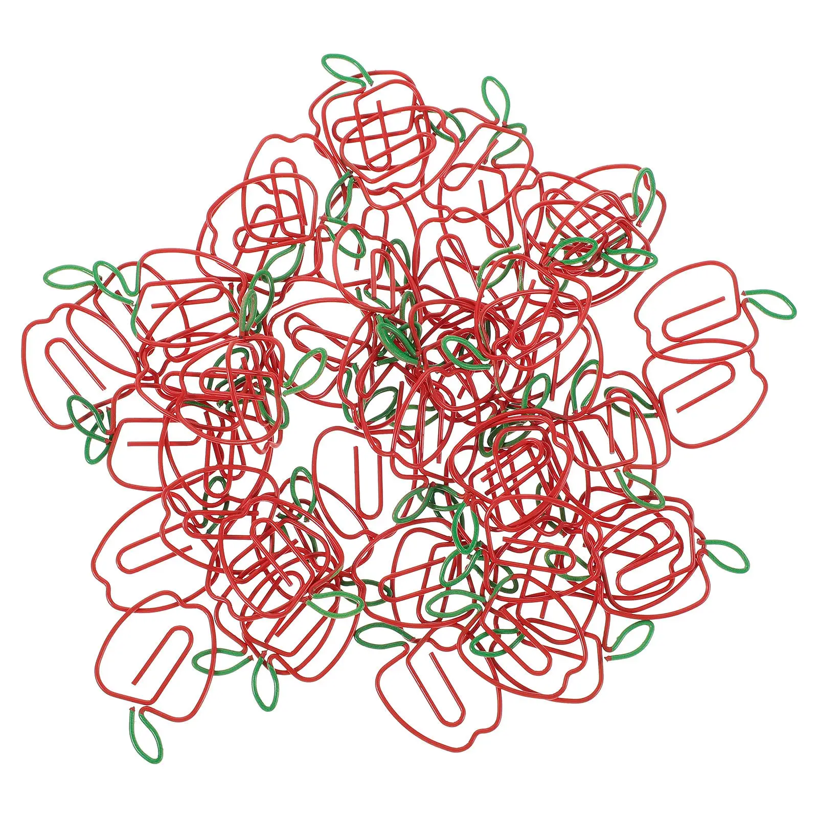 100Pcs 크리 에이 티브 모양의 금속 종이 클립 귀여운 장식 사무실 저널 클립 파일 노트 용 소형 휴대용 종이 클립