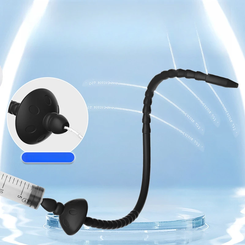 Insert Urethral Catheter Dilator Penis Plug Syringe Injection Horse Eye Stimulation Long Uretre Sounding Sex Toys for Men Gay urethral dilator silicone urethral dilator