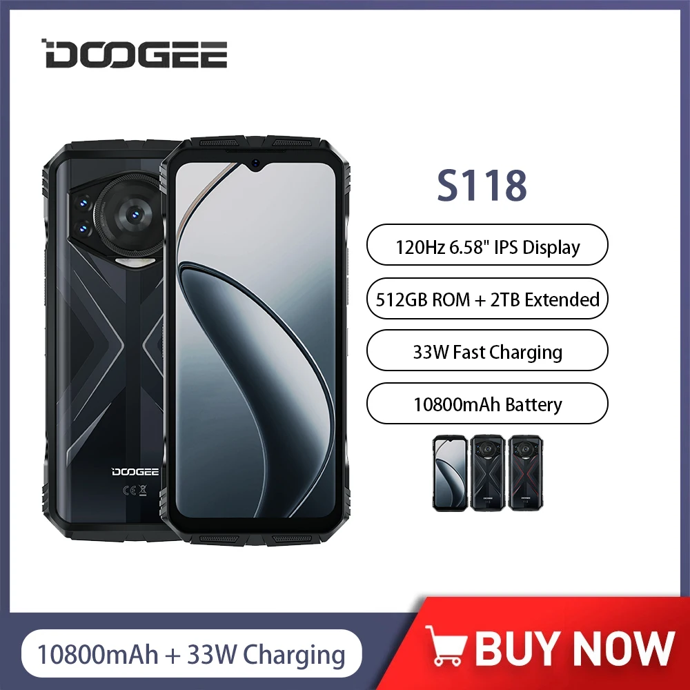 DOOGEE S110 4G Smartphone (2023), 10800mAh /66W Batteria, Helio G99