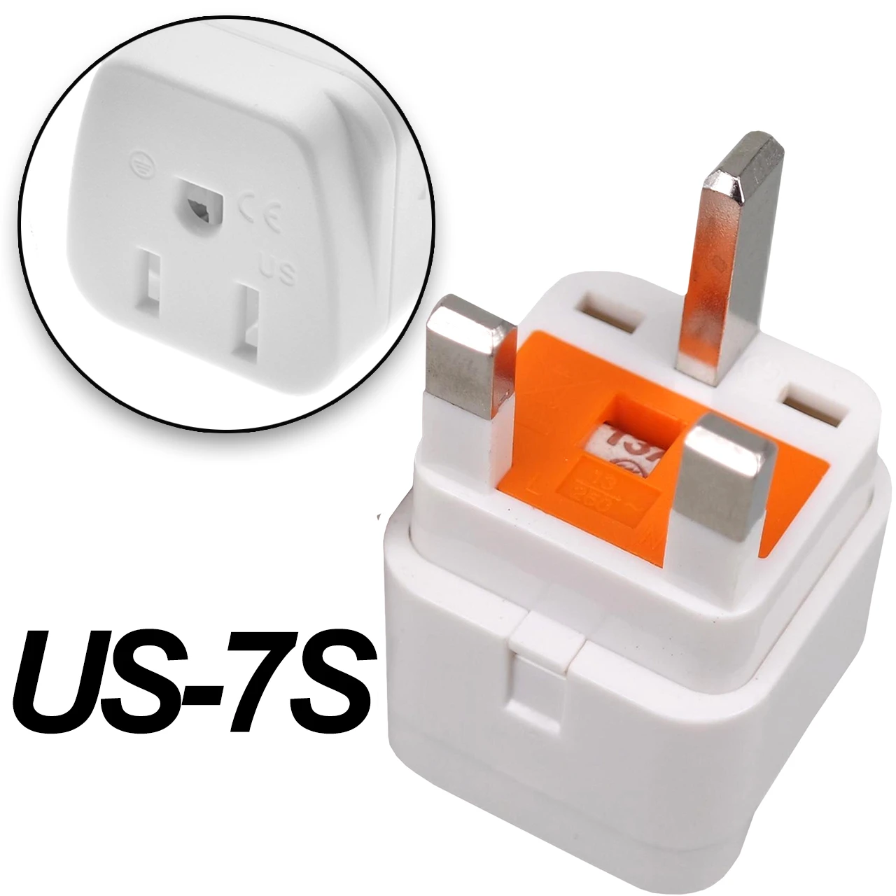 Universal US to UK Plug Adapter - Type A/B to Type G Travel Converter, 13A 250V