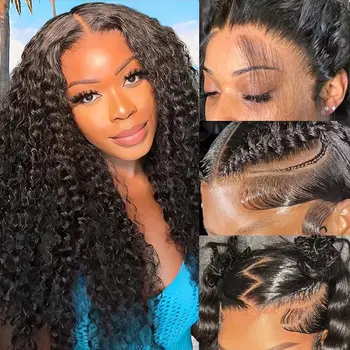 Deep Curly Lace Front Wigs Human Hair Pre Plucked 13x6 HD Lace Human Hair 13x4 Glueless Frontal Wigs For Woman Clearance Sale 1