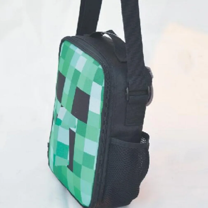 Minecraft Creeper Bag Borsa Per Pasti Borsa A Tracolla Isolante Creeper Borsa Per Il Pranzo Per Studenti Carina Sport All'Aria Aperta Oxford Toy Regal