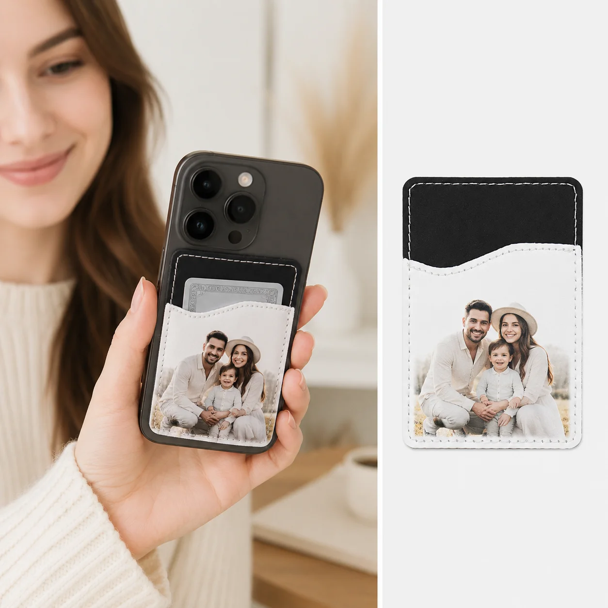 Personalized Photo Card Holder Wallet - Customizable Pocket Gift