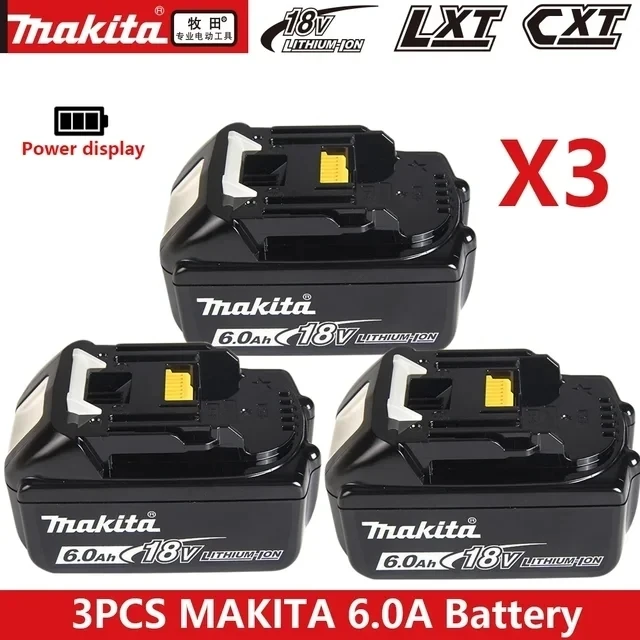 Новый оригинальный литий-ионный аккумулятор Makita 18 в 6,0 Ач для Makita BL1830 BL1815 BL1860 BL1840, Сменный аккумулятор для электроинструмента