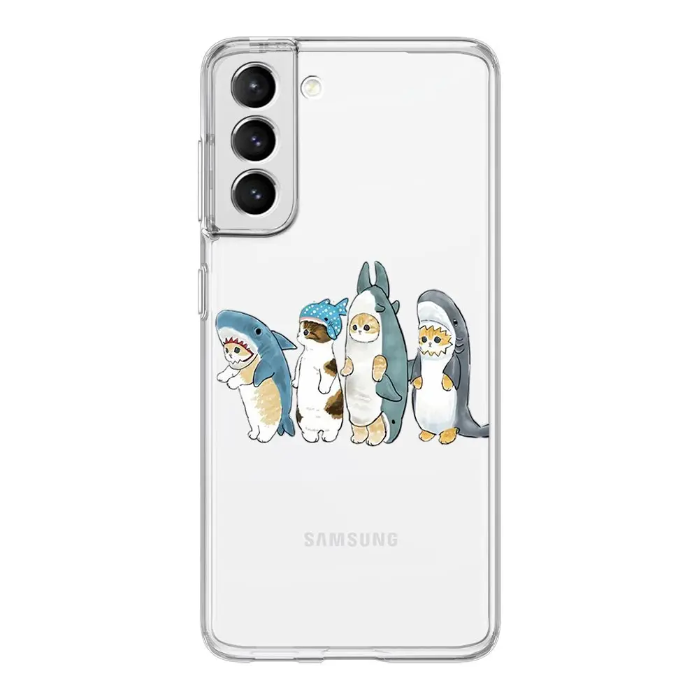 Adorable Cat Art Cartoon Silicone Clear Phone Case Cover