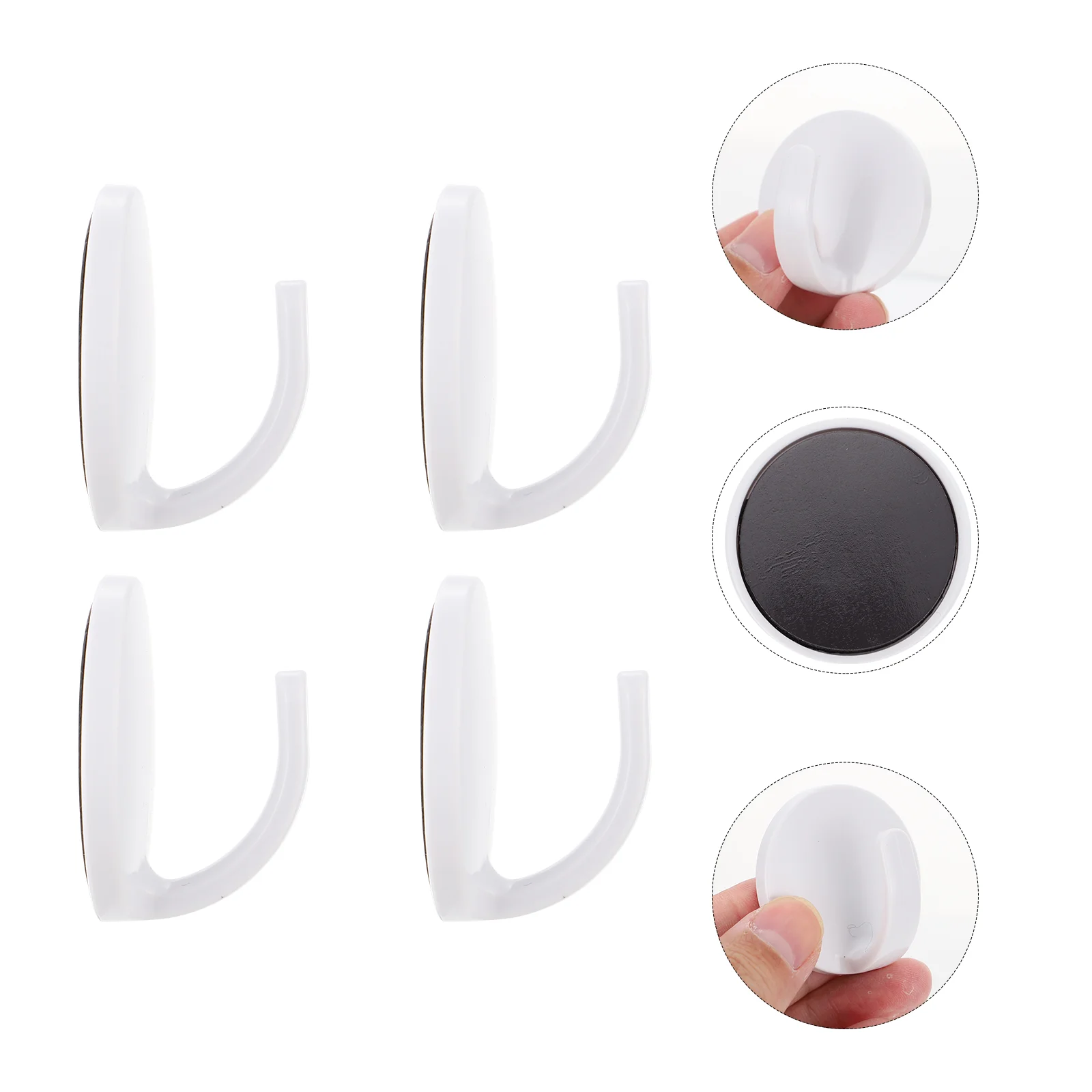 

4 PCS Magnetic Hook Hooks for Hanging Hanger Refrigerator Robe Key Holder Hangers Heavy Duty Clothes