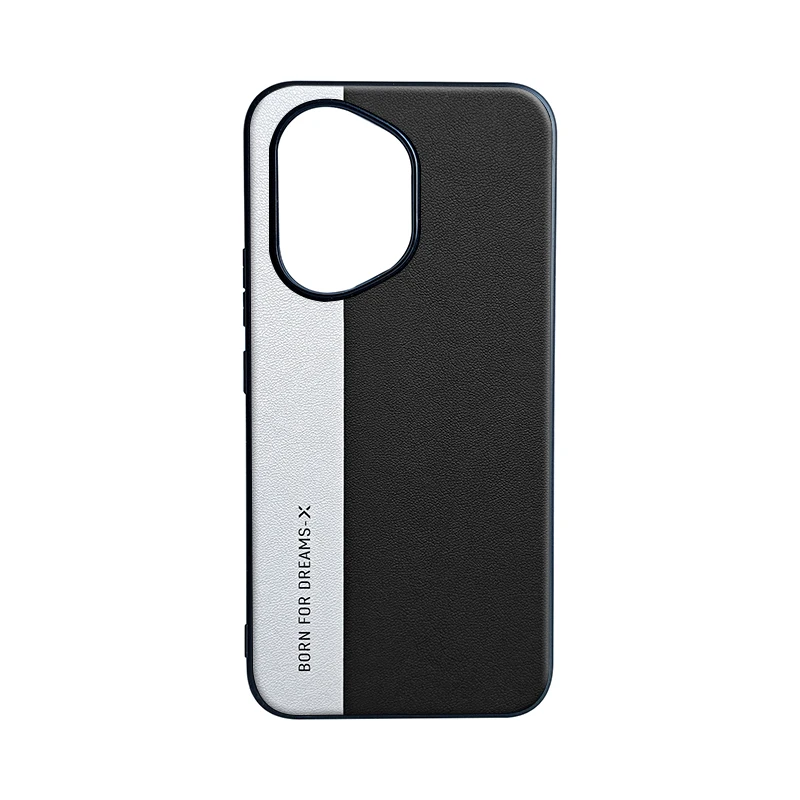 Fashion Triangle Pattern PU Leather + Hard PC Camera Protection Cover for For Honor 400 Pro