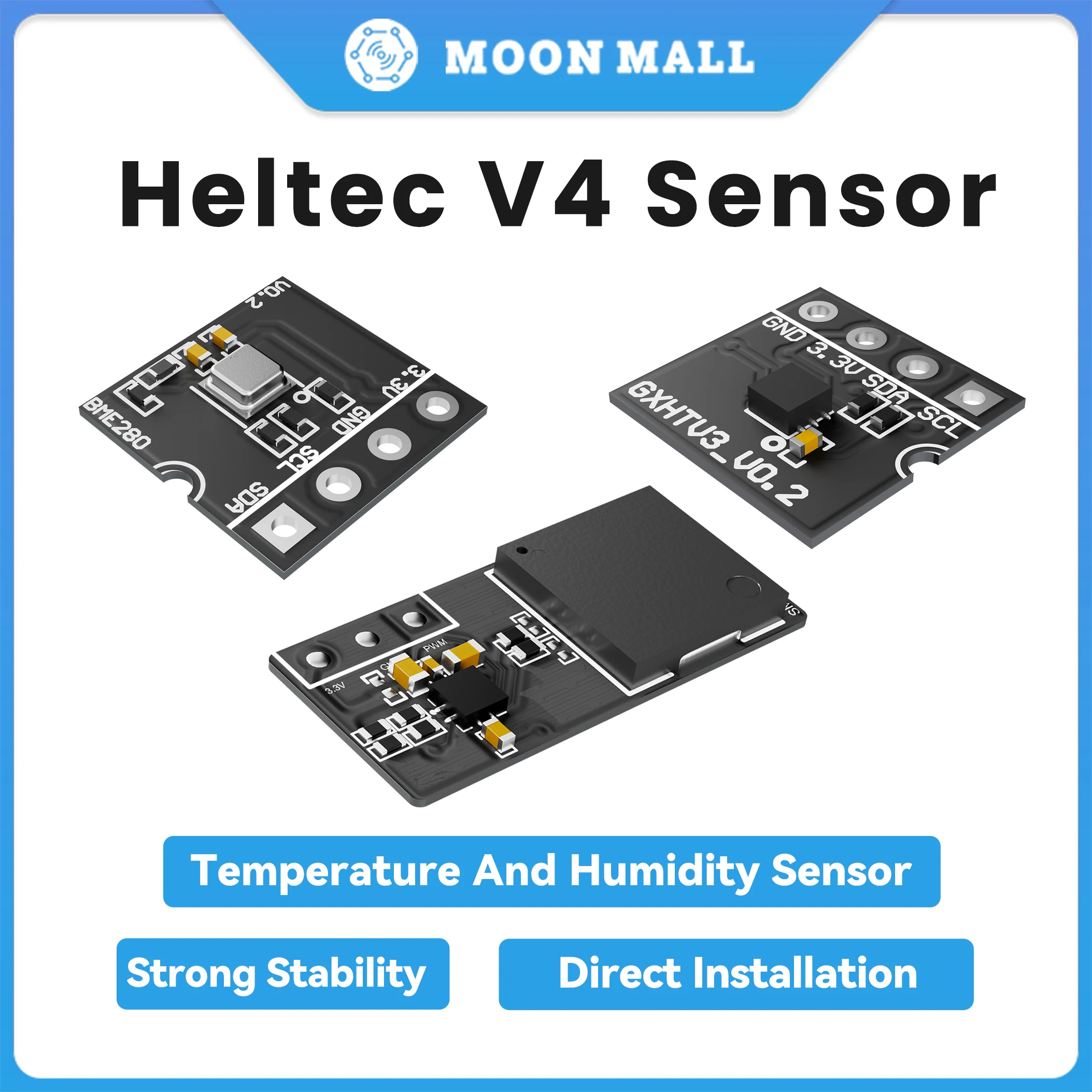 메쉬타스틱 WiFi LoRa 32 V4 확장 키트 글래스/터치 스크린 고용량 전용 온습도 환경 센서