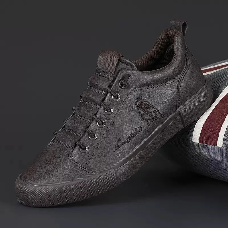 Neue männer Leder Schuhe Koreanische Trend Bequeme Loafer Männer Schuhe Britischen Mode Männer High Top Sneakers Neue Mokassins Männer 588g – Detail 17