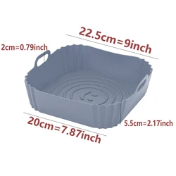 Non-Stick Silicone Reusable Air Fryer Baking Tray (YH-1038-Gray)