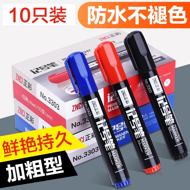 10pcs Oil-Based Marker Black Waterproof Big-head Logistics Pen Quick-dry  Non-erasable Marker Waterproof Marker Shipping Mark Pen - AliExpress