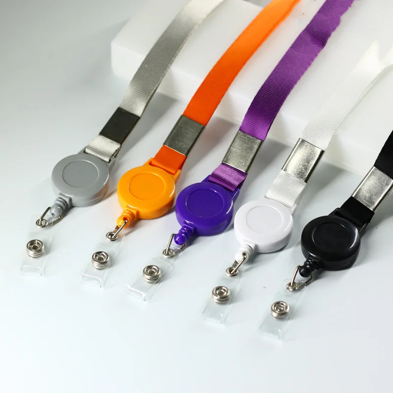 개폐식 배지 릴 끈, 쉬운 풀 넥 스트랩, ID 태그 배지 홀더, 이름 통과 작업 카드 끈 