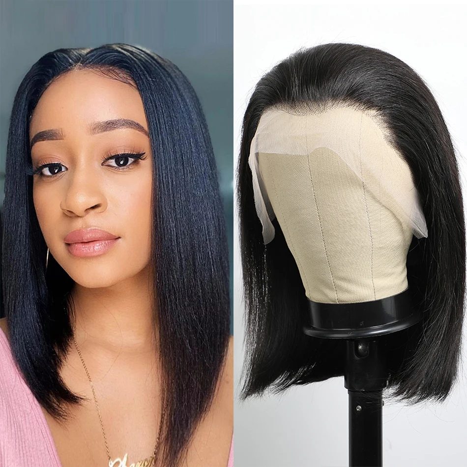 

Short Bob Wig Human Hair 13x4 Lace Front Wigs Human Hair Brazilian Virgin Straight Bob for Black Women Pre Pluckedwith Baby Hair