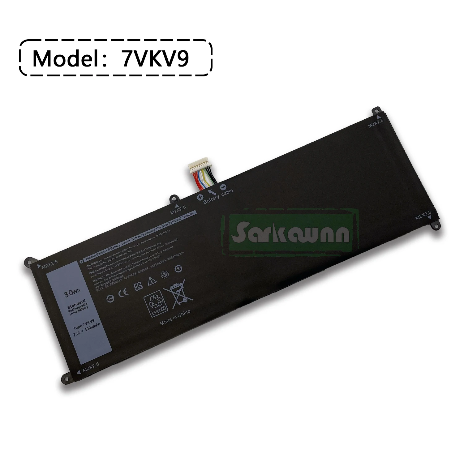 Sarkawnn-bateria Pilhas 3900mah 7vkv9 para a Latitude 12 7275 12 E7275 Xps 12 Xps 12 9250 Xps 12 9250 - Imagem 2