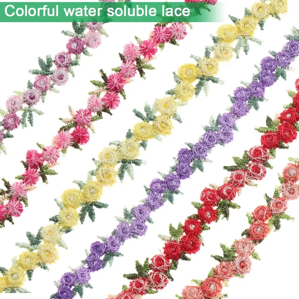 Clothes Accessories Wedding Dress Polyester Ribbons Fabric Trim Flower Lace Trim Water soluble Embroidered