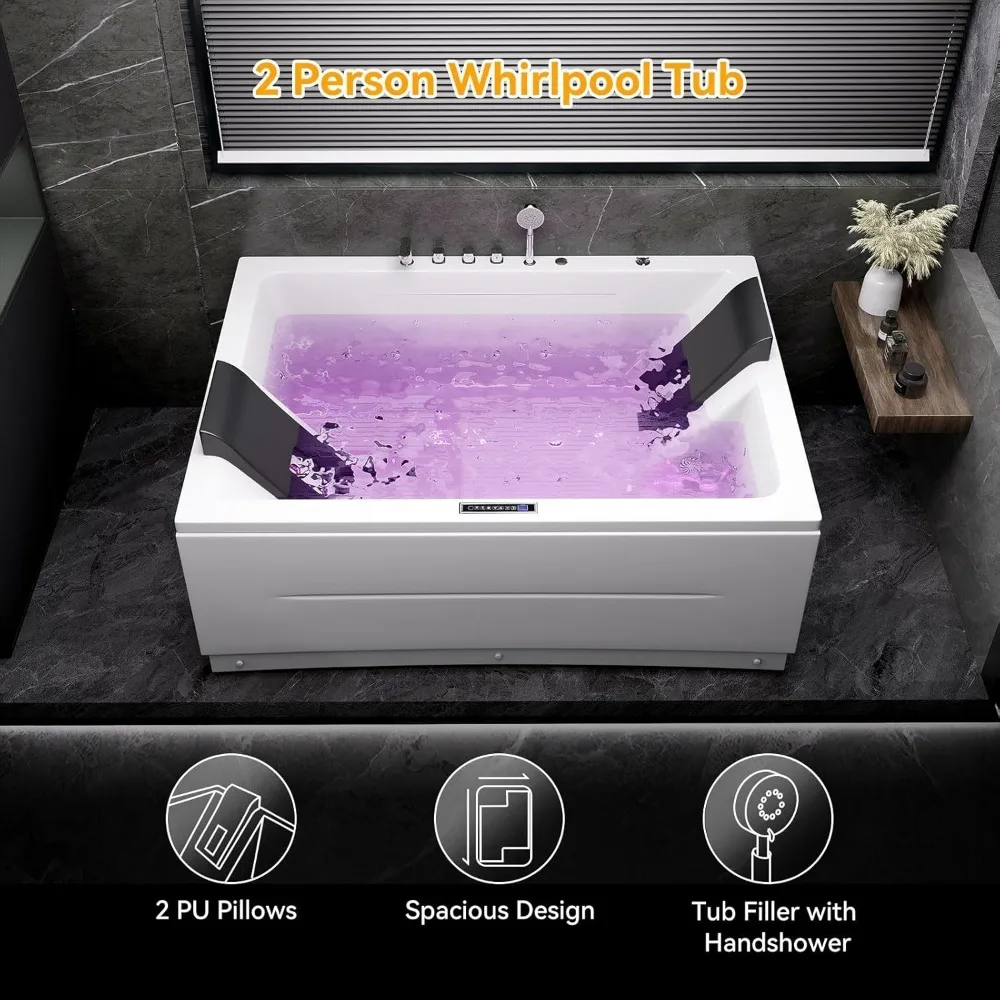 71 Inch Acrylic Whirlpool Bathtub with 3 Aprons, Air Massage Bathtub in White for Enhanced Comfort and Support Bathroom Fixture 5
