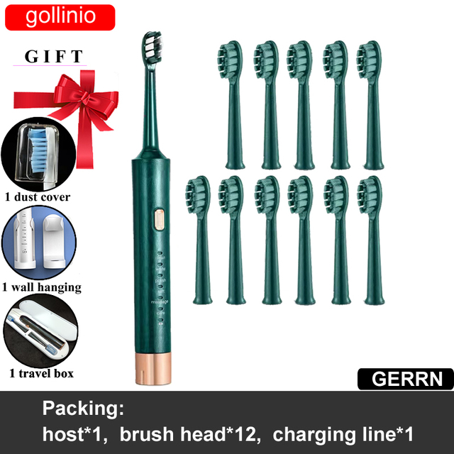 Electric Toothbrush Usb fast charging GL62A Adult  electr teeth brush Rechargeable prodent  Replacement Head case