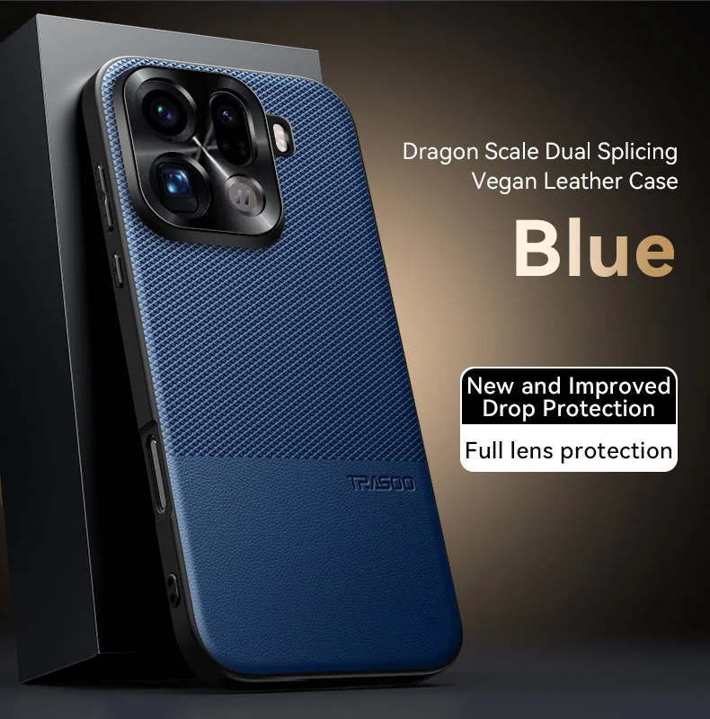 Premium Dragon Scale Dual Leather Shockproof Business Back Cover