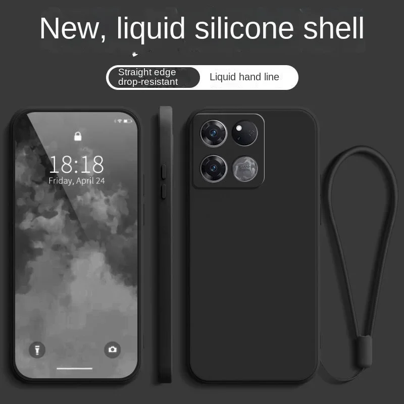 Liquid Silicone Lanyard Ring Holder Case with Camera Lens Protection