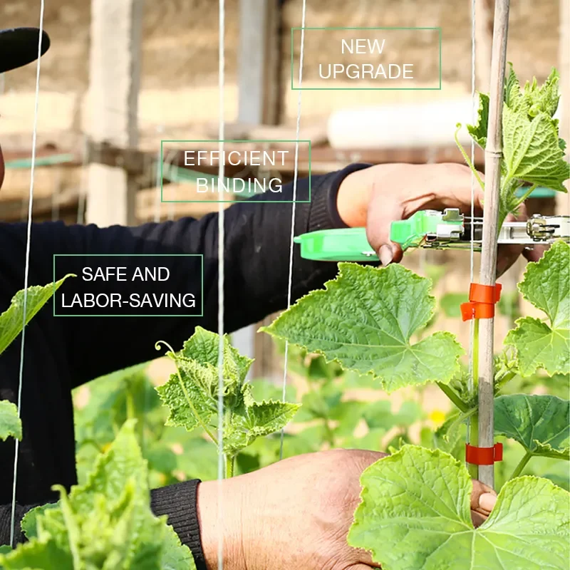 Tying Machine Plant Garden Plant Tapetool Tapener +10 Rolls Tape Set for Vegetable Grape Tomato Cucumber Pepper Flower plant tying tool