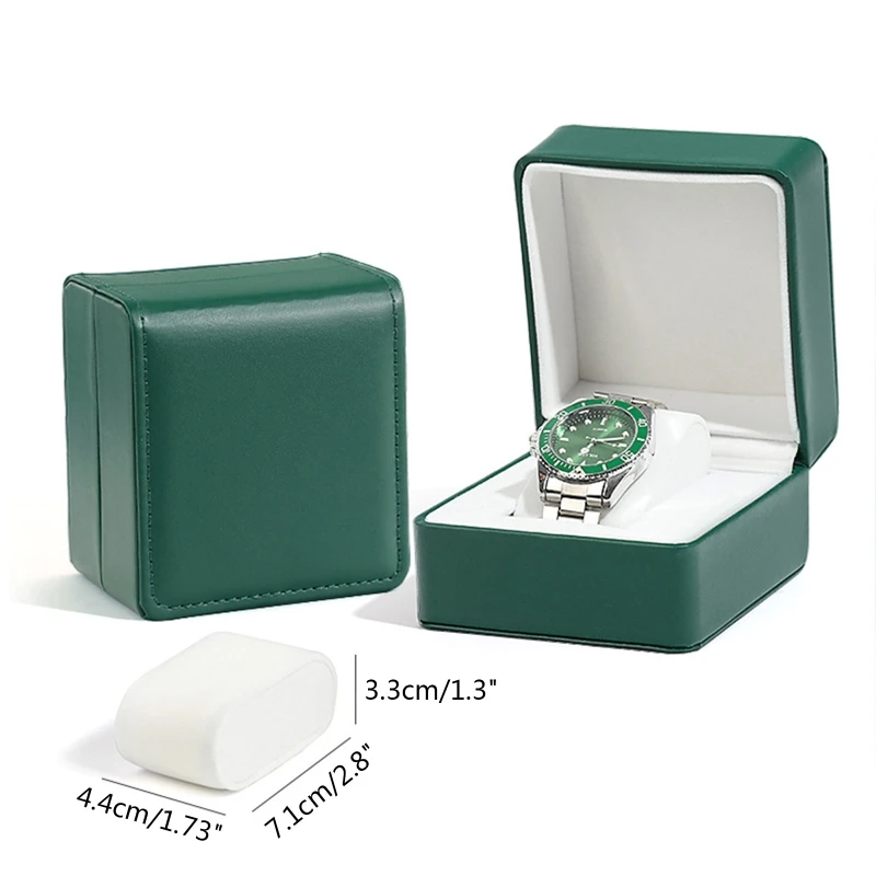 Single Wooden Wrist Watch Box PU Leather Watch Box Single Display Luxury Storage Case Wristwatches Smart Wat