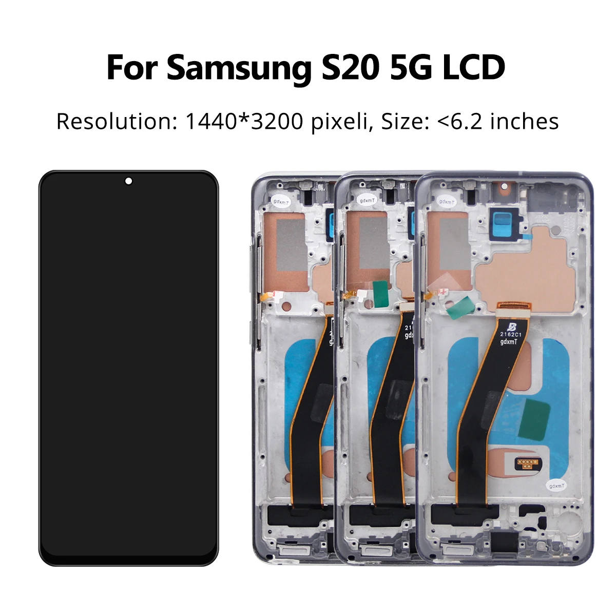 Schermo S20 5G per Samsung S20 5G G981 G981F SM-G981F/DS Display LCD Touch Screen con cornice Digitizer Assembly - immagine 4