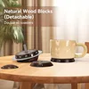 Rotating Wooden Calendar - Walnut Wood Detachable Planetary Desk Calendar, Spherical Perpetual Calendar for Home and Office Dec