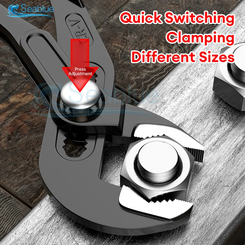 Pinze A Ganascia Sottile HUAQI Pinza Chiave Per Tubi HUAQI, Ganascia Sottile, Misure 8 10 12, Per Pompe Acqua E Idraulici Pinza Chiave Regolabile HUAQI Ganascia Sottile Idraulica - Foto 7