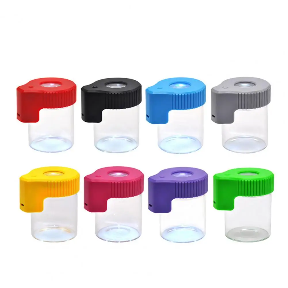 Sealed Storage Jar with Magnifying Glass Rechargeable Light Storage Container Rechargeable Led Glass Jar with Airtight Seal 4