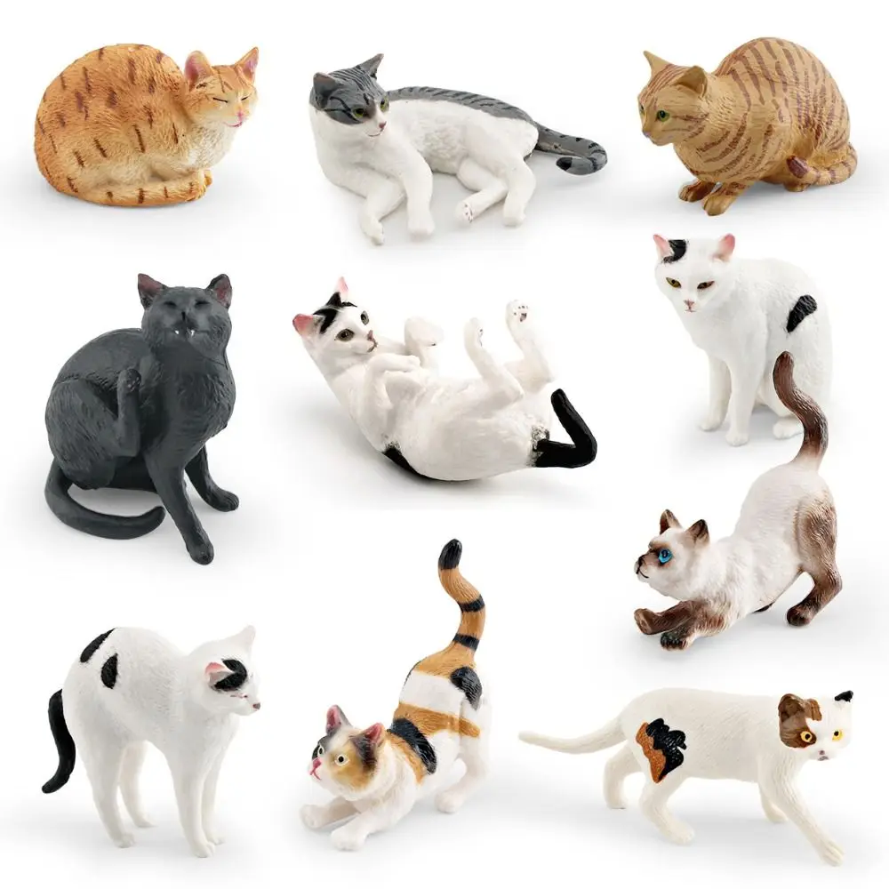 Solide Simulation Tier Modell Liegen Orange Katze Figur Nette Desktop Dekoration Mini Haustier Katze Modell Ornament