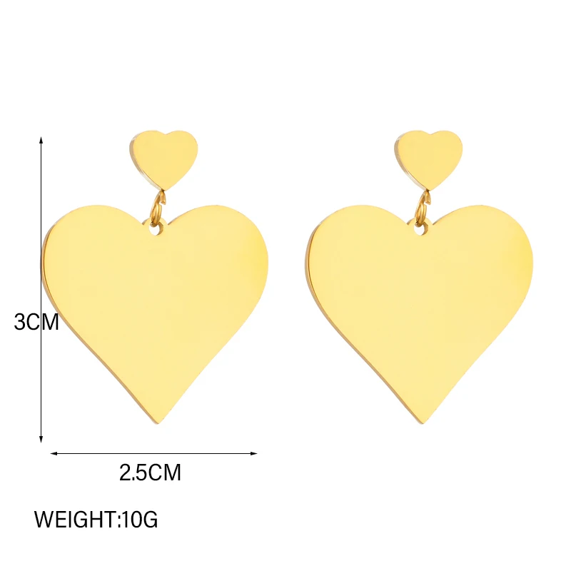 DIEYURO 316L 스테인레스 스틸 하트 나비 잎 드롭 귀걸이 여성을위한 소녀 패션 녹슬지 않는 귀 보석 선물 파티 Серьги
