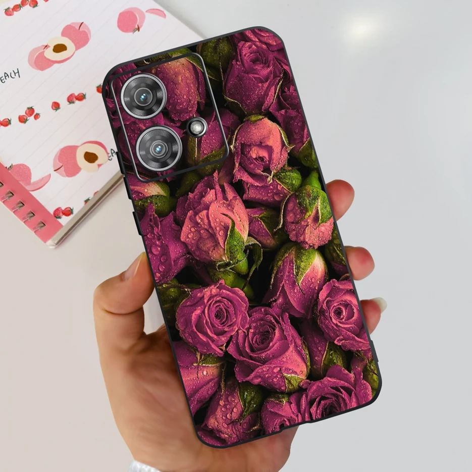Cute Cat & Butterfly Soft Silicone Phone Case for Motorola Edge 40 Neo - Stylish Protective Back Cover