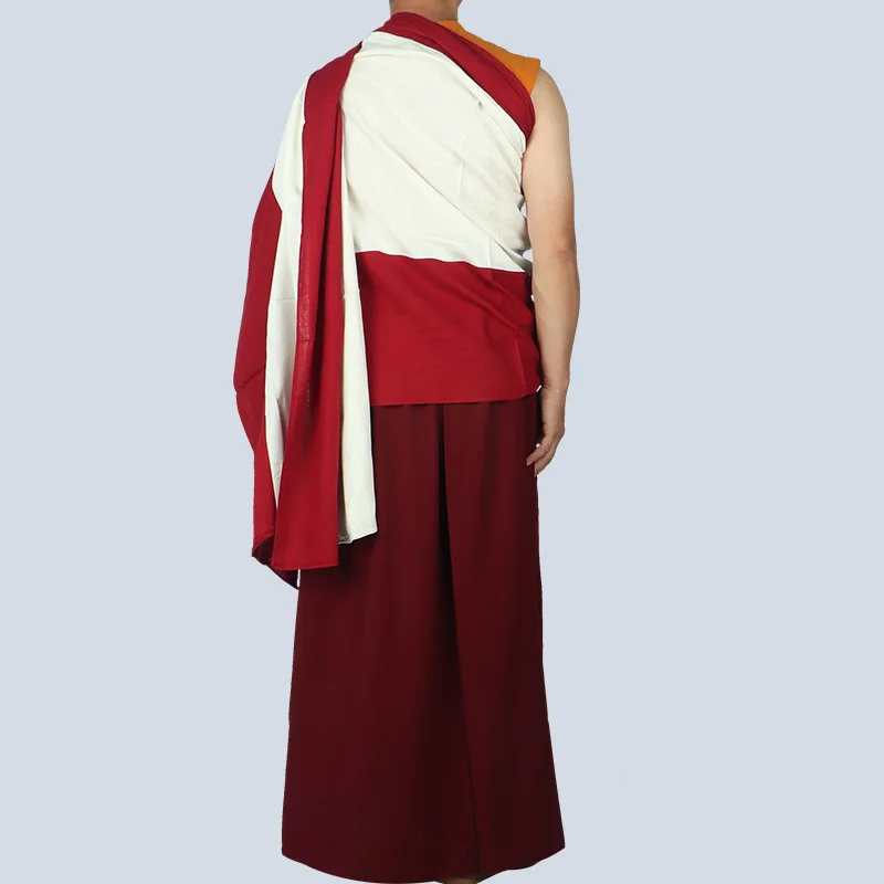 Lamaism Costume Tibetan Buddhism Costume Lama Monk Clothes Guru Clothes Red White Robe Lama Clothing Tibetan Monk Clothing