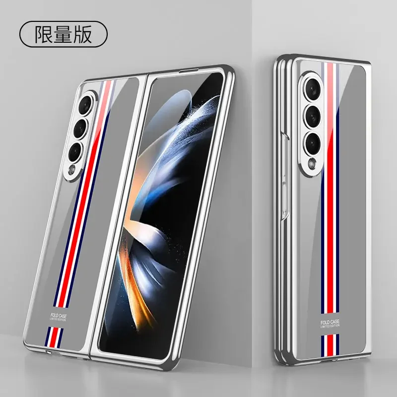 For Samsung Galaxy Z fold 3 case electroplated painted pattern tempered glass co