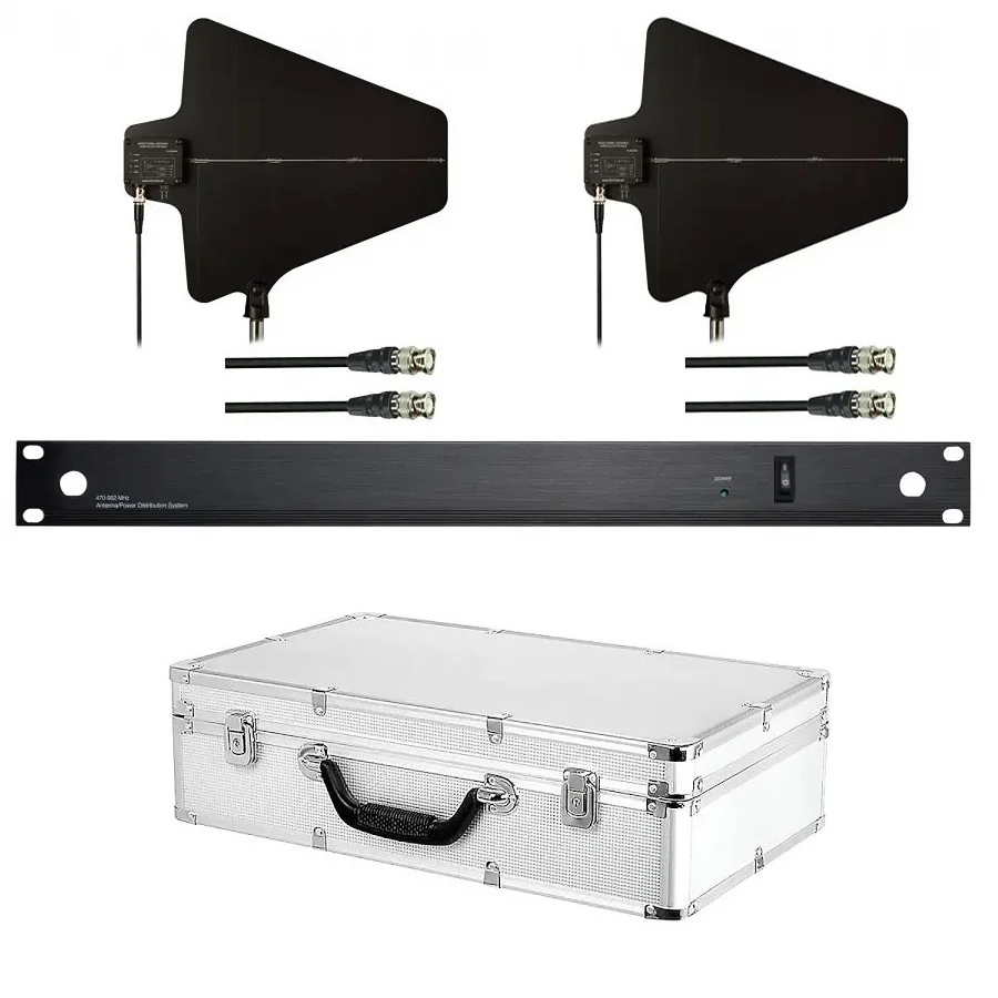 UA844 + SWB/LC 안테나/배전 시스템, Shure 보컬 마이크 마이크용, 휴대용 케이스 포함, Bolymic