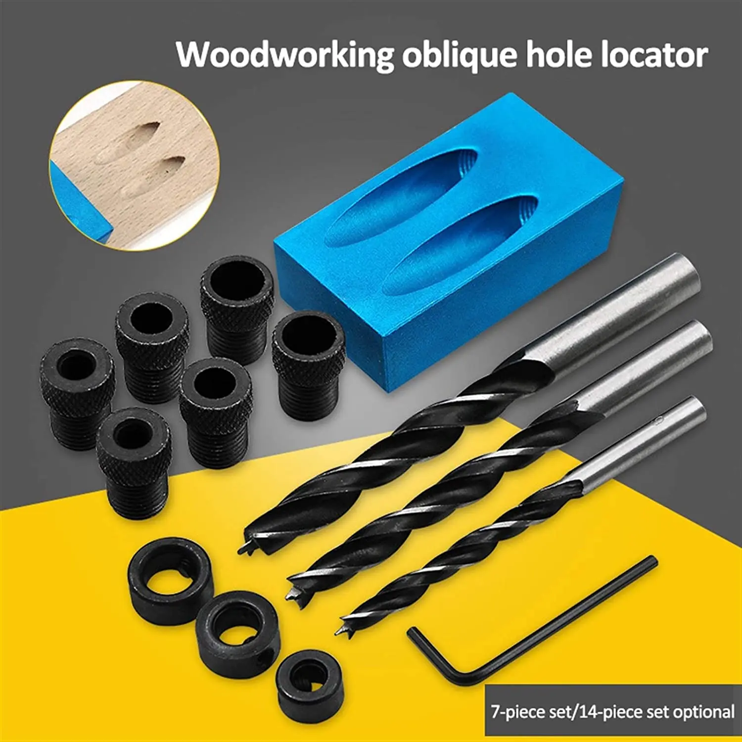 Woodworking  Pocket Hole Screw Jig 15 Degrees Dowel Drill Joinery Kit Carpenters Wood Woodwork Guides Joint Angle Locator Tools